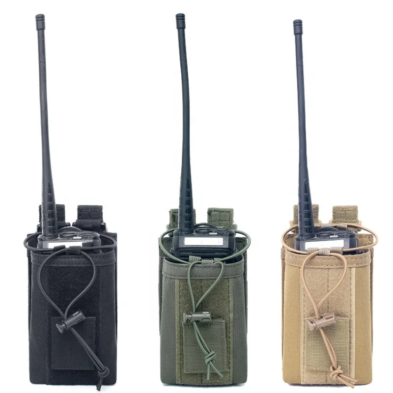 Tactical Molle Adjustable Interphone Storage Bag Radio Pouch for Two Ways Walkie-Talkie