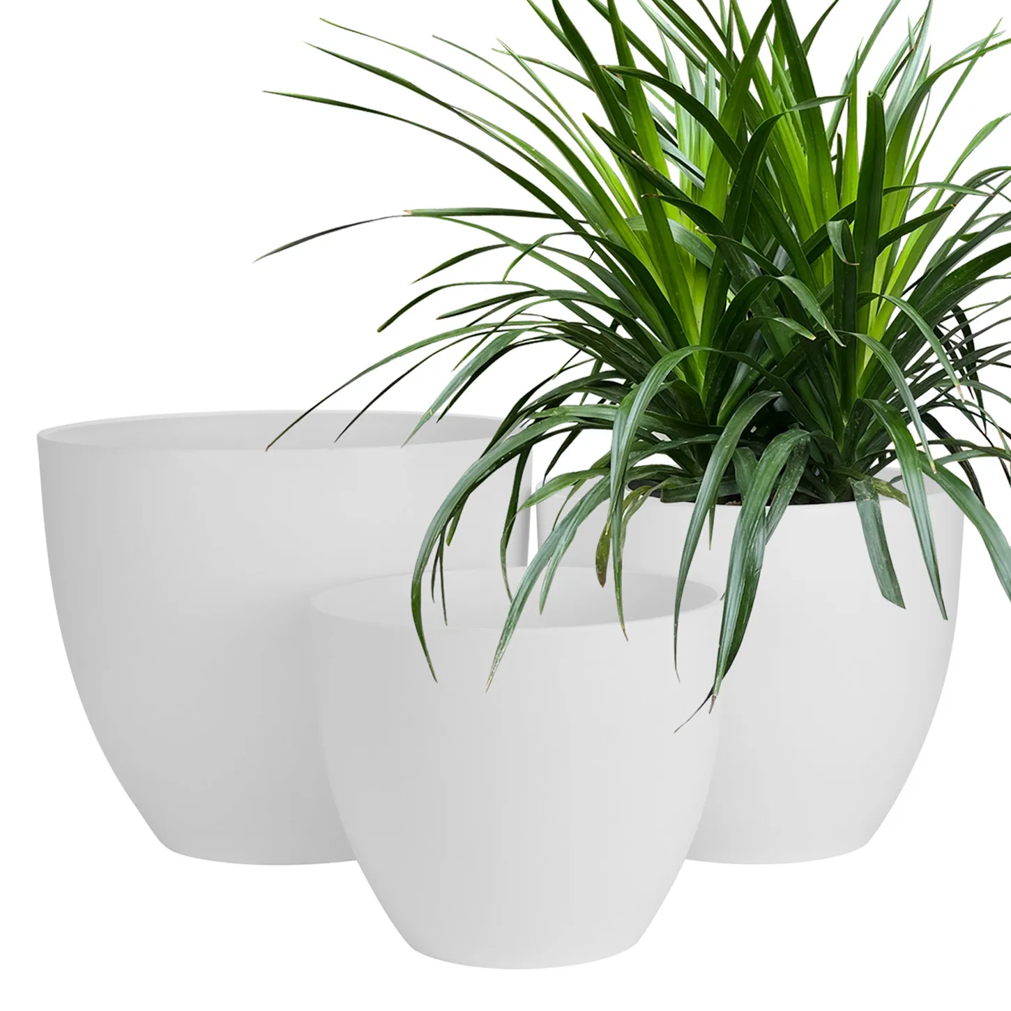 Plant Pot Rectangular Window Flower Box Planter with Tray Long Plant Trough Pot Plastic Vegetable Planters