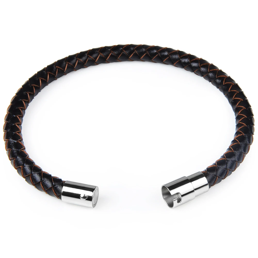 Braided Simple Single Leather Wrap Bracelet for Minimalist