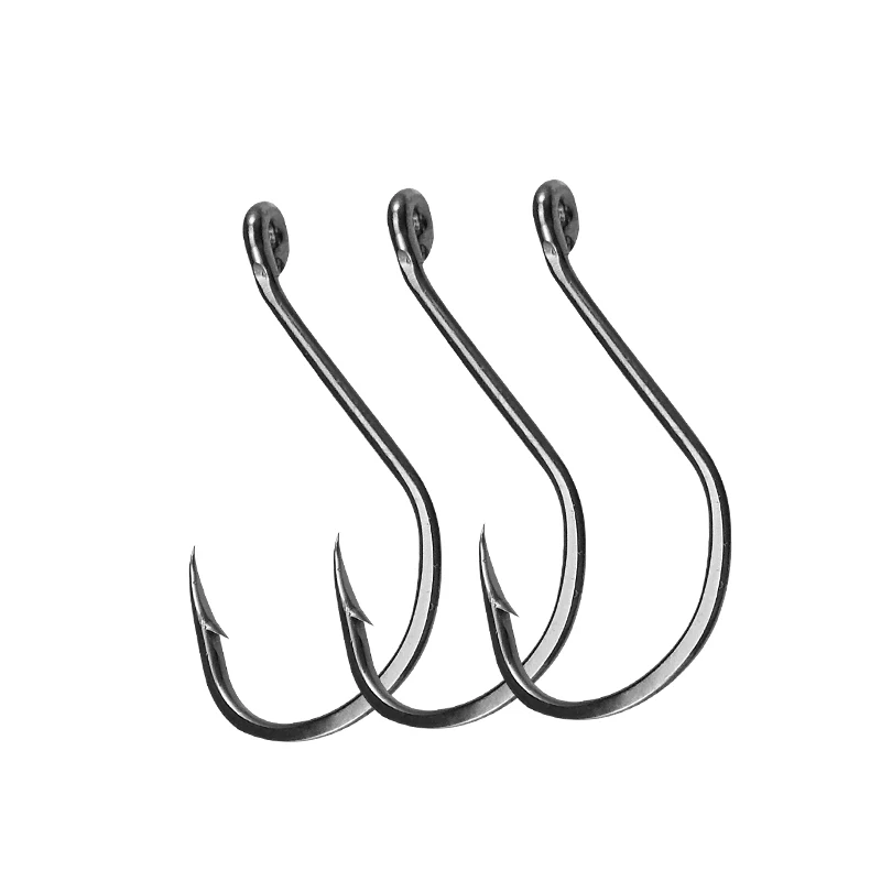 Esfishing рыболовный крючок Без Бородки кольцо глаз крючки один 1/0 2/0 3/0 4/0 для рыболовных приманок соленой