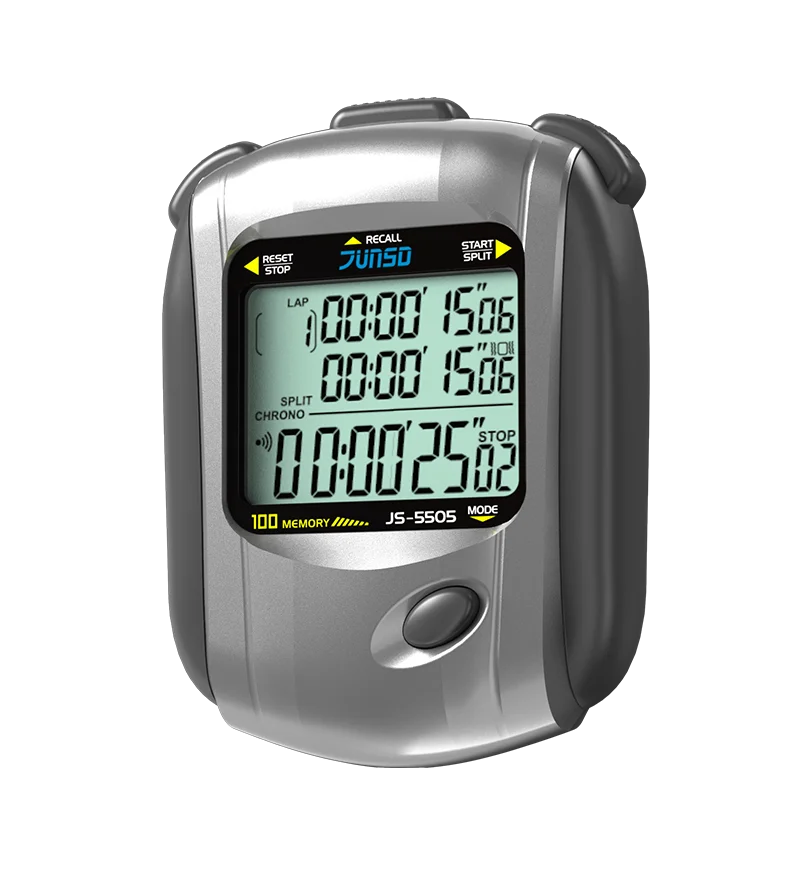 Simple Stopwatches for Sports Coaches Running Swimming Digital Stopawtch Four Rows 100 Track Handheld Count Up Timer