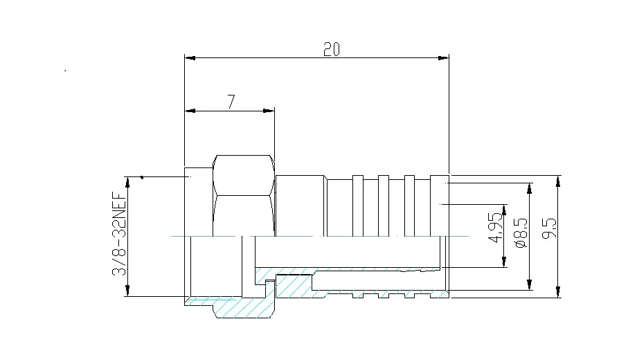 F crimp type connector for RG6/RG59