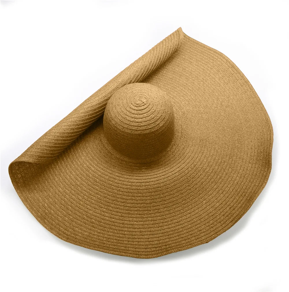 New Summer Oversize Beach Hats For Women Brim Large Straw Hat Fashion Party Travel Hat