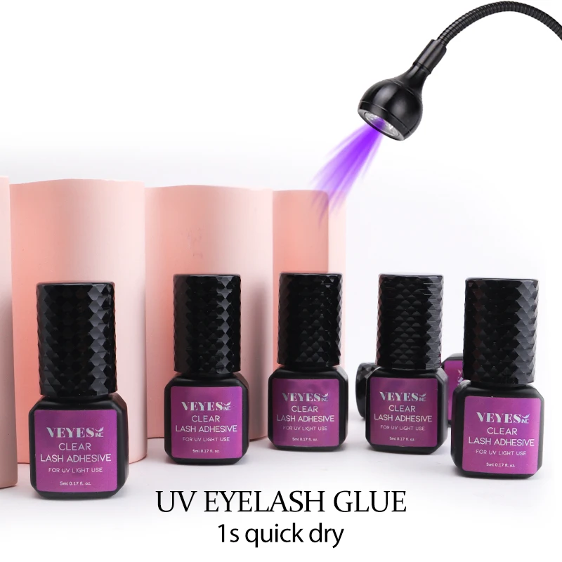 VEYES Inc. Quick Setting Waterproof UV Glue Lash Extension Fast Drying Strong Free Shipping Private Label Bottle Warehouse USA