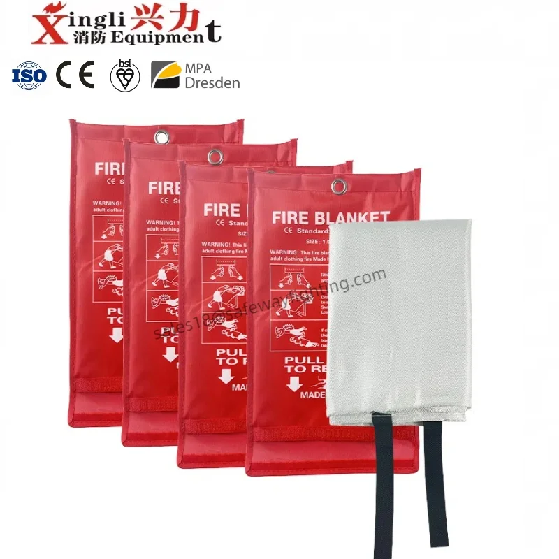 1m x 1m Flame Retardant Safety Fireproof Fiberglass Emergency UK Approved Fire Blankets for Home Kitchen