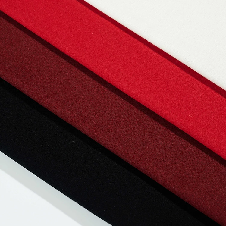 Factory Supply Wholesale Price Ready Stock Solid Color Woven Wool/polyester Melton Woolen Fabric