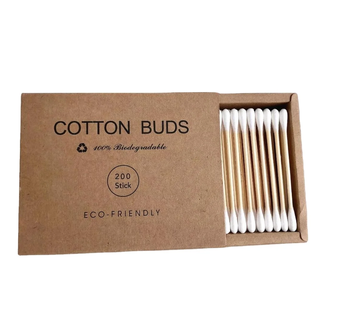 
2020 hot bamboo stick cosmetic cotton buds 200 biodegradable 