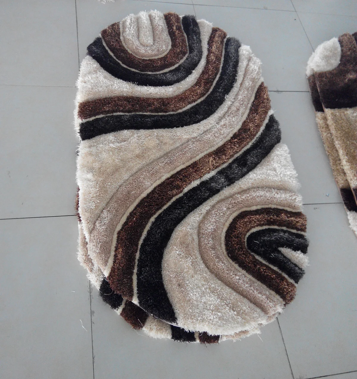 oval wave pattern tufting polyester 3D shaggy tapis alfombra carpets