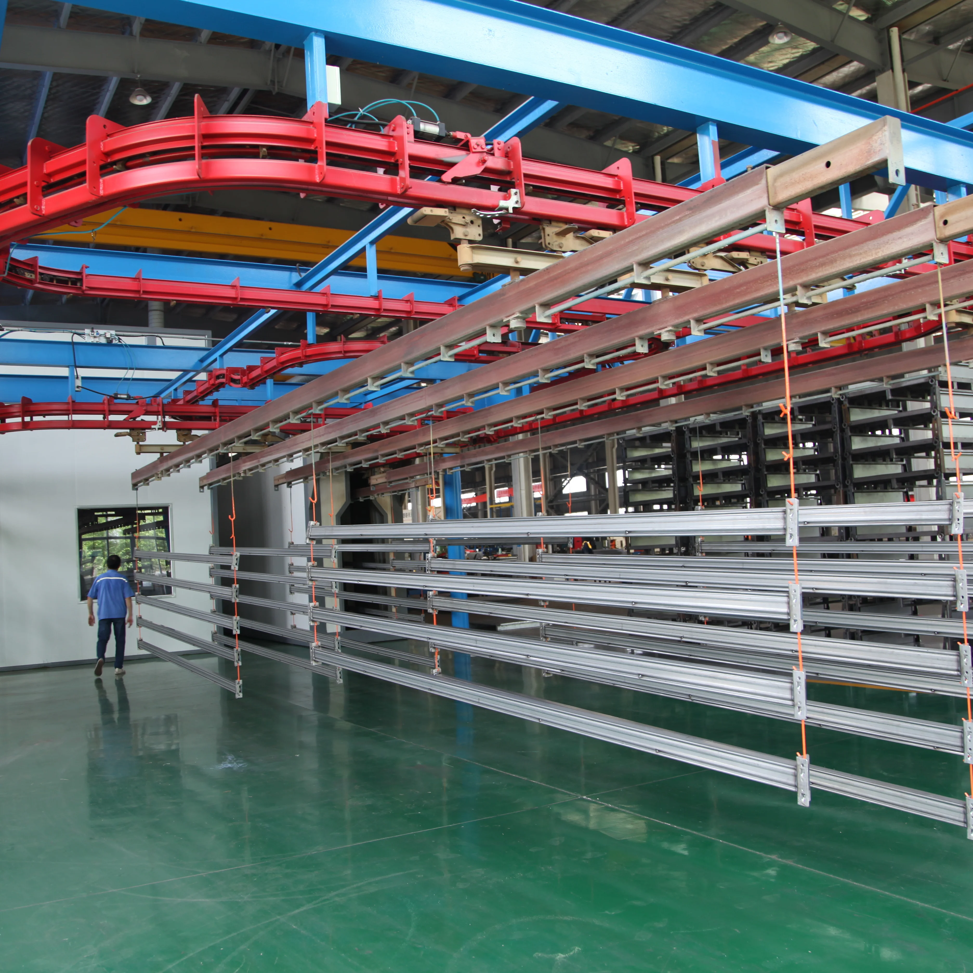 High capacity 7 meters aluminum profiles powder coating line