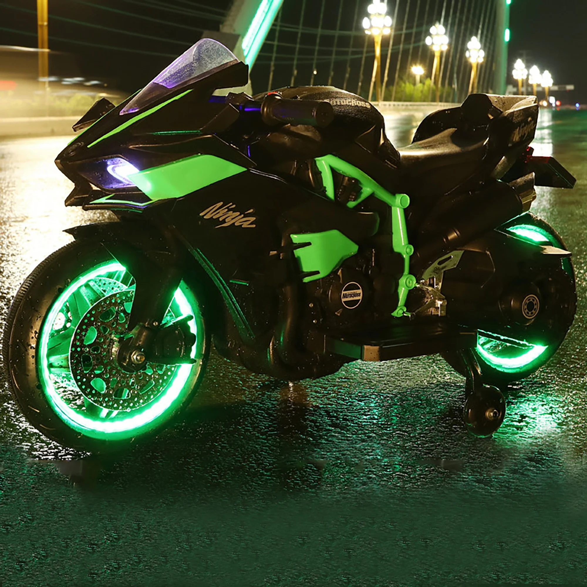 Ride-on cars for kids toys motorbike learning toys Kawasakis H2R 12V/4.5A battery sport motorcycle 380W motor Simulated throttle