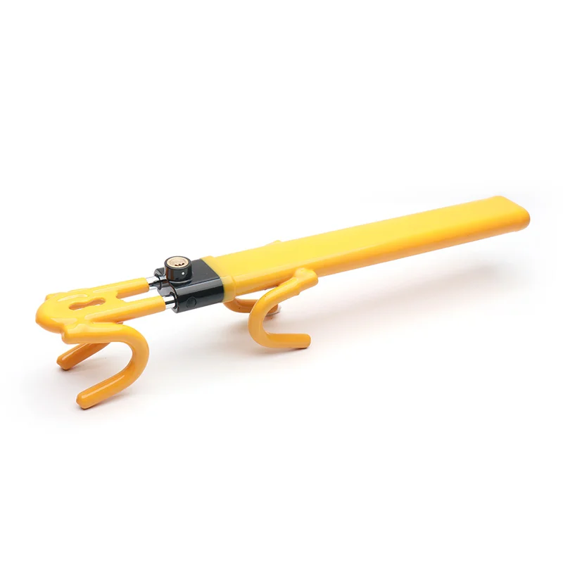 Steering wheel lock with two tube structure computer keys more safe