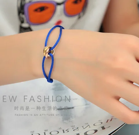 Hot Selling Metal Buckle Ribbon Bracelets Stainless Steel Circle Colorful Adjustable Size Bracelet