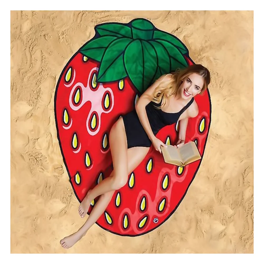 Wholesale Personalised custom high end Pattern quick dry super Absorbent Sand Proof suede microfiber round Printed  beach Towel