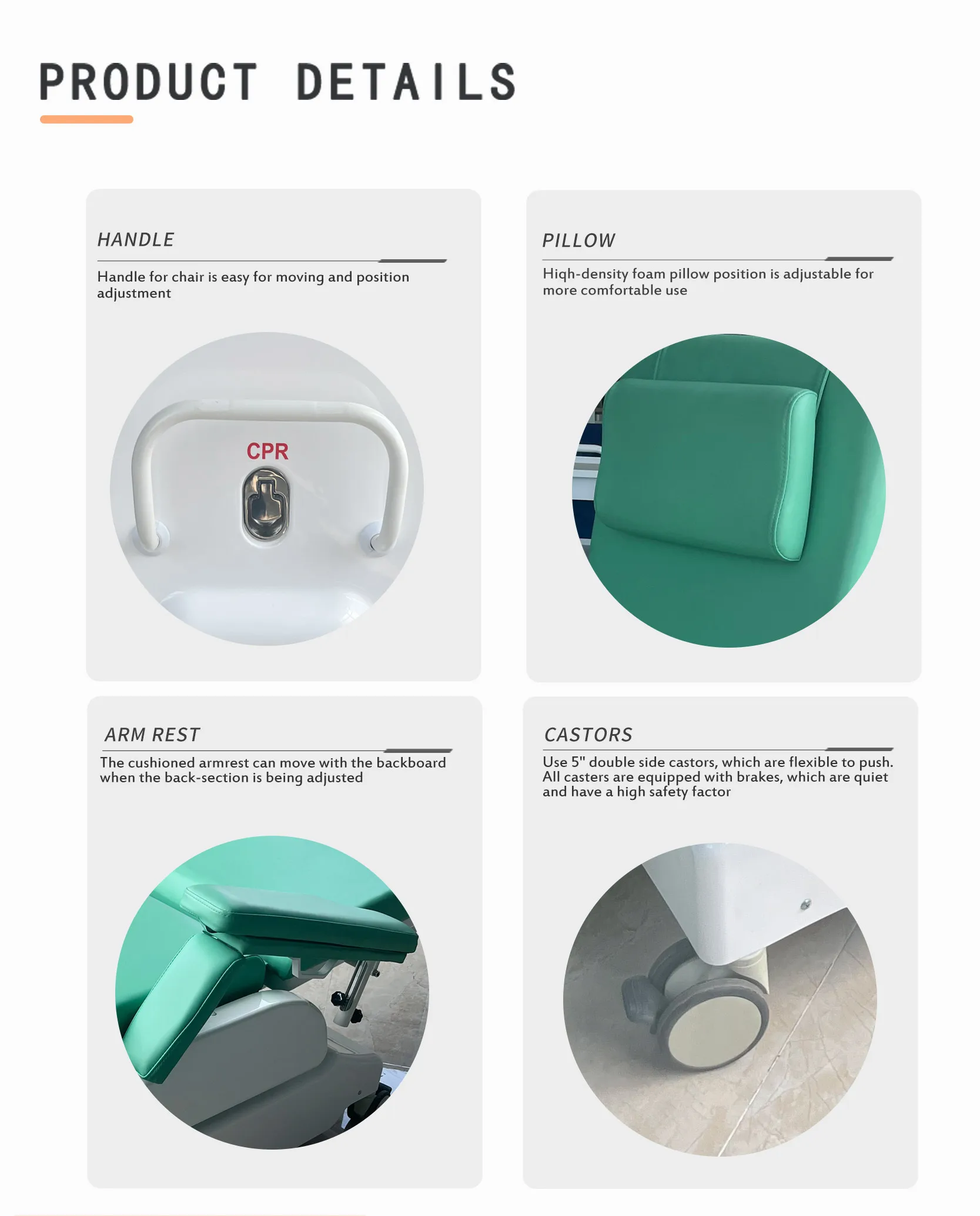 ORP-TX-2 Hospital Mobile Electric Blood Donation Chair Adjustable Dialysis Chair With Iv Pole For Patient