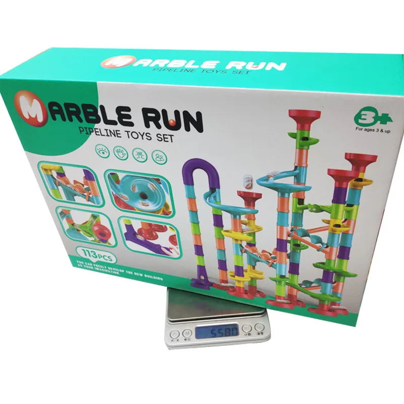 Hot selling Marble Run Toy Set 113pcs Pack Educational Toys For Kids Marble Run Building Blocks