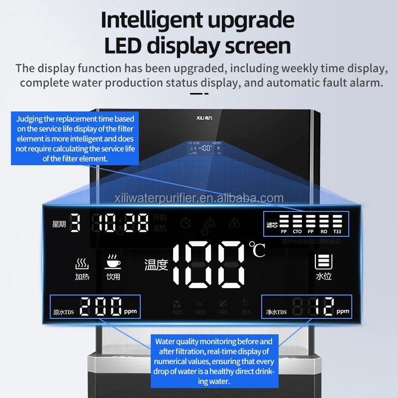 Commercial High quality Electric Drinking Pure Water Maker Black Business Water Purifying Machine Hot Direct Drink Water Supply