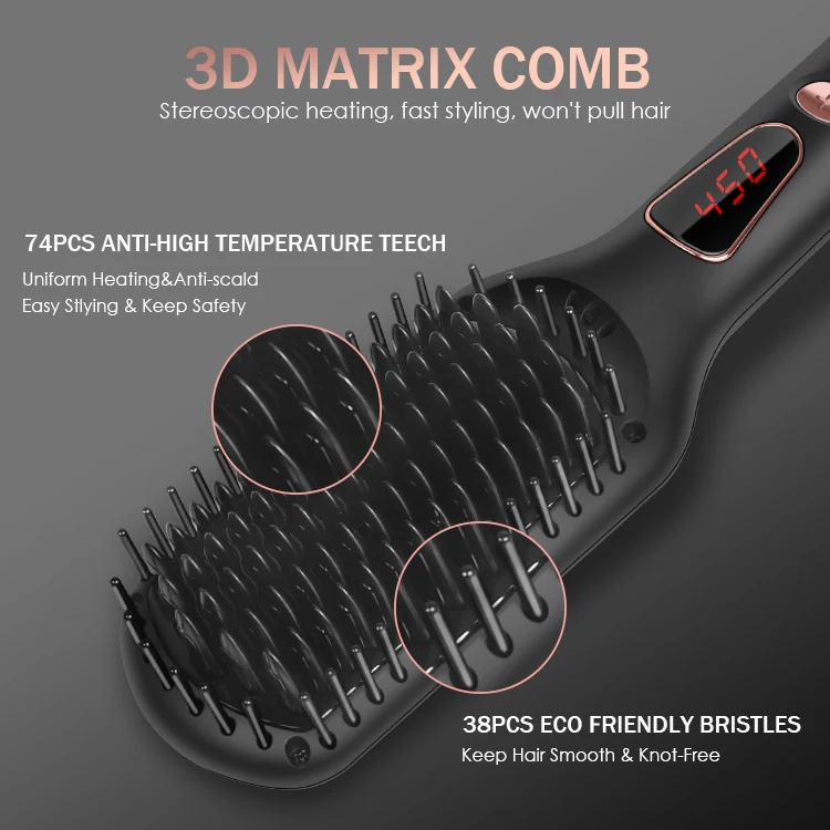 Beard Straightener Comb Hair Straightening Brush for Men and Women 2019 Electrical Heated Irons