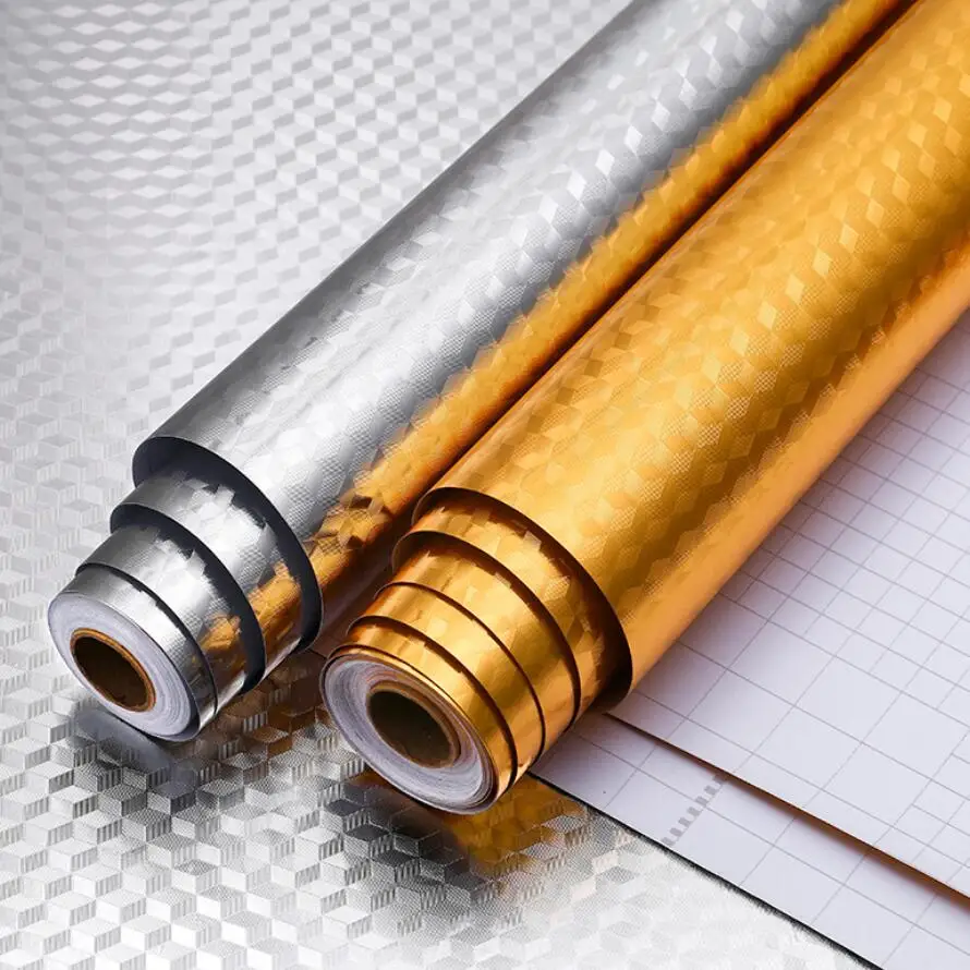 0.61*5m Aluminum Foil Paper Self Adhesive Wallpaper Popular Using for the Kitchen Equipments and Furniture 3002S