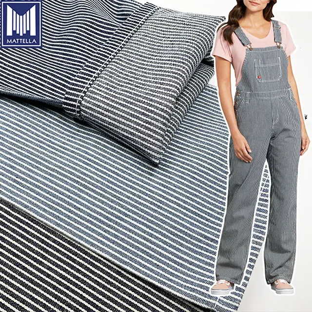 stripe 100%cotton custom motorcycle rolls of cheap denim fabric for overall jeans
