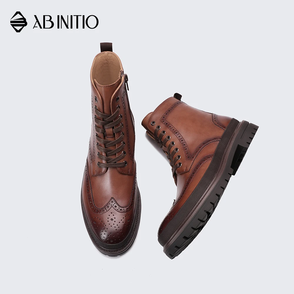 
Designer High Quality High Ankle Winter Leather Boots For Mens Winter 