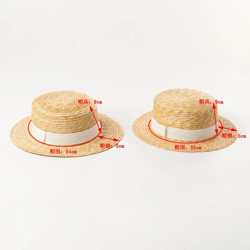 kids flat top natural wholesale skimmer boater straw hat