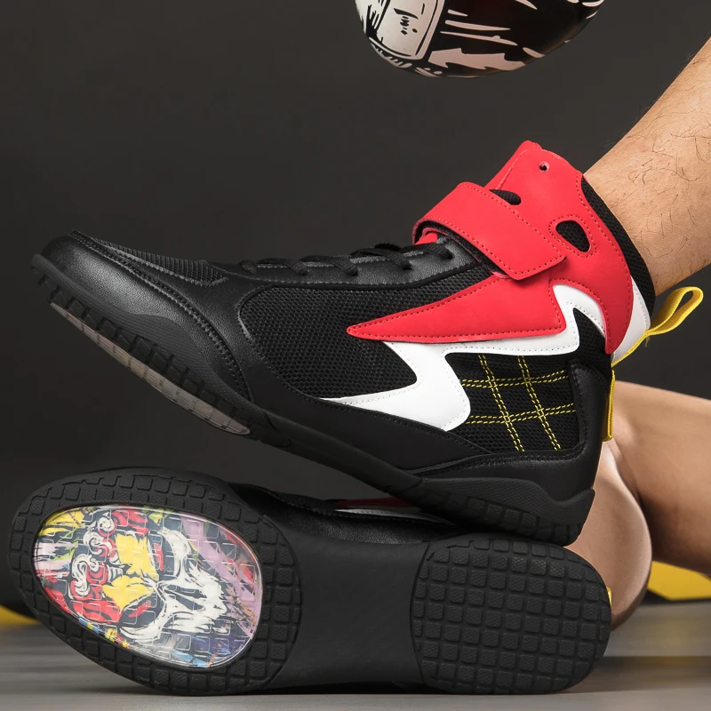Wrestling Sneakers Customized Logo Breathable Fitness Gym Wrestling Boxing Shoes