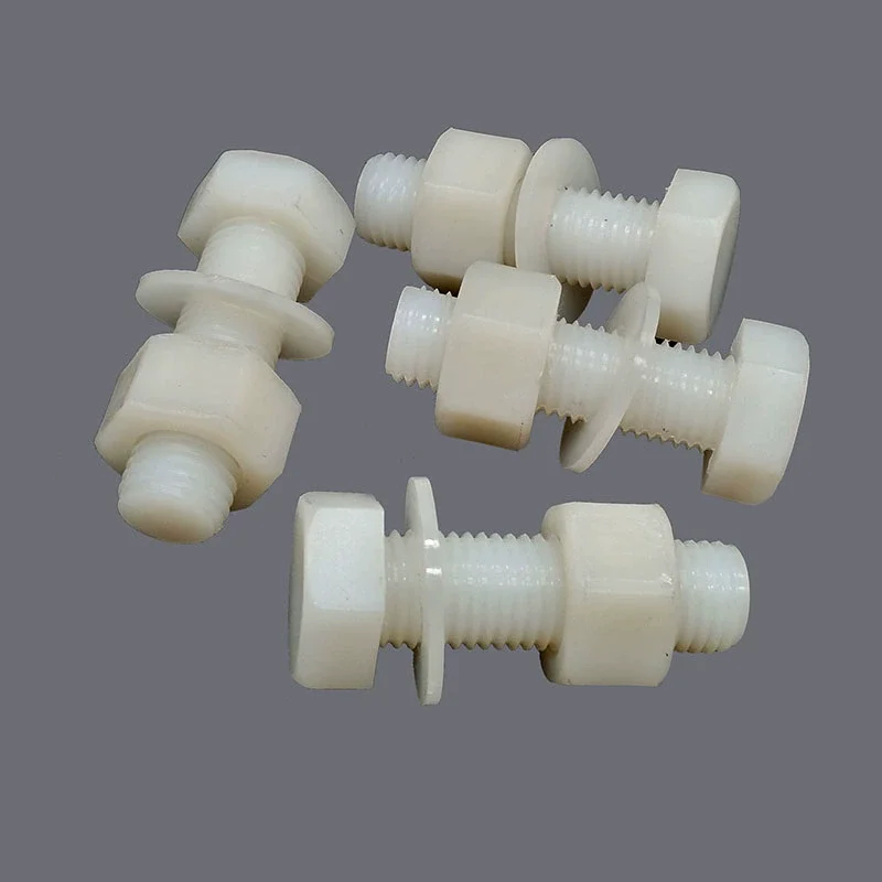 Nylon outer hexagon screw nut flat pad plastic insulating bolt screw
