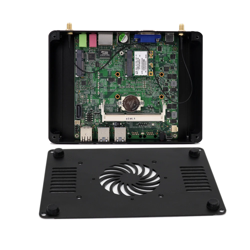 JIERUICC Cheapest Mini Computer with Dual Lan Dual Hdm-i Celero-n N3700 Micro Computer 6USB HTPC Win10 Pro Mini Desktop PC