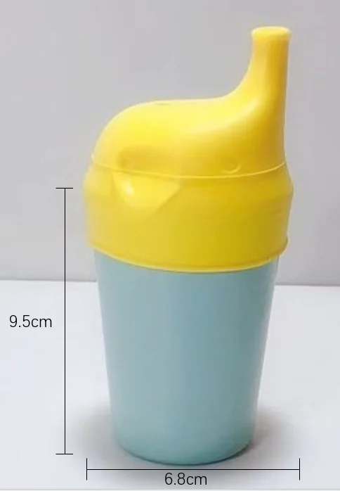 custom magic non spill proof bamboo fiber baby water drinking cup with silicone elephant sippy lid for children BPA free