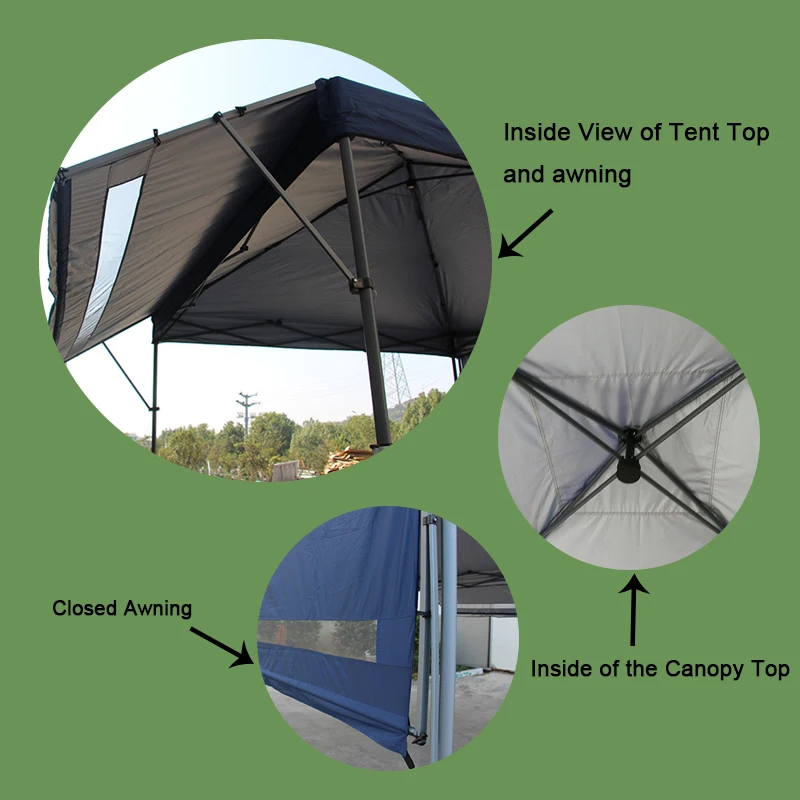 
17x10 Dual Awning Steel Metal Gazebo Outdoor Garden tent Canopy Folding Iron Gazebo For Party 