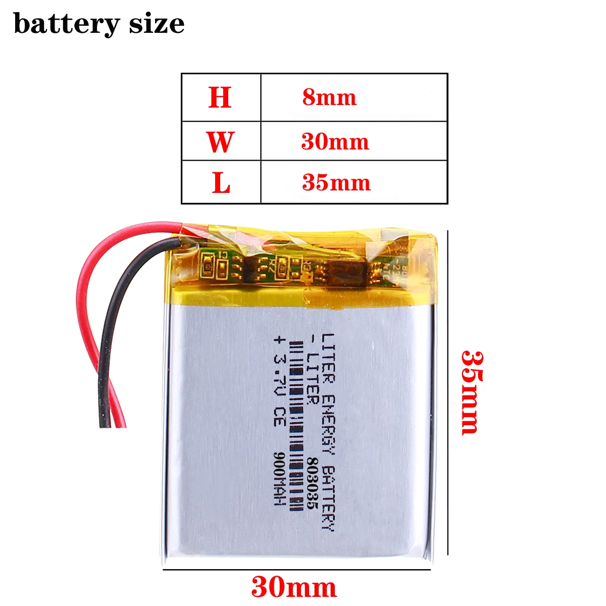 803035 3.7V 900mah Polymer Lithium-ion Battery  Rechargeable Battery