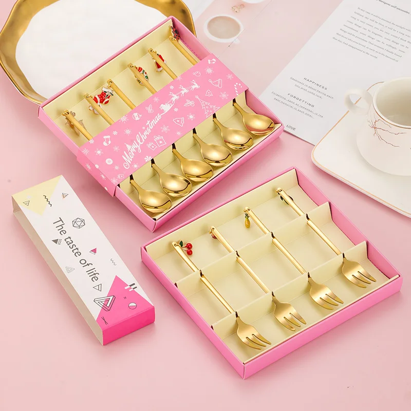 Golden Ice Cream Honey Dessert Tea Coffee Salad Round Spoon Reusable Metal Stainless Steel Spoons 13.7*2.4cm 15.7*17*2cm Cartoon