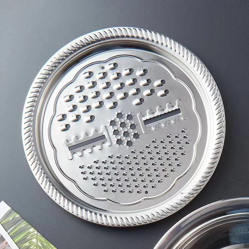Factory  stainless steel  multi-function basin with  grater 3 in 1 vegetable cutter washing colander bowl set