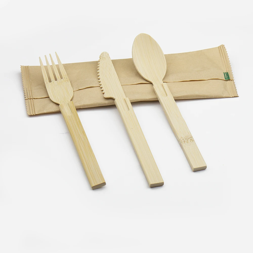Premium Bamboo Cutlery Set - Fork & Spoon, Walnut Handles, Handcrafted, Sustainable & Ethically Produced