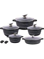 Master Star 10PCS Deep Fryer and Shallow Fryer Cookware Set Cast Aluminum Induction Cooker