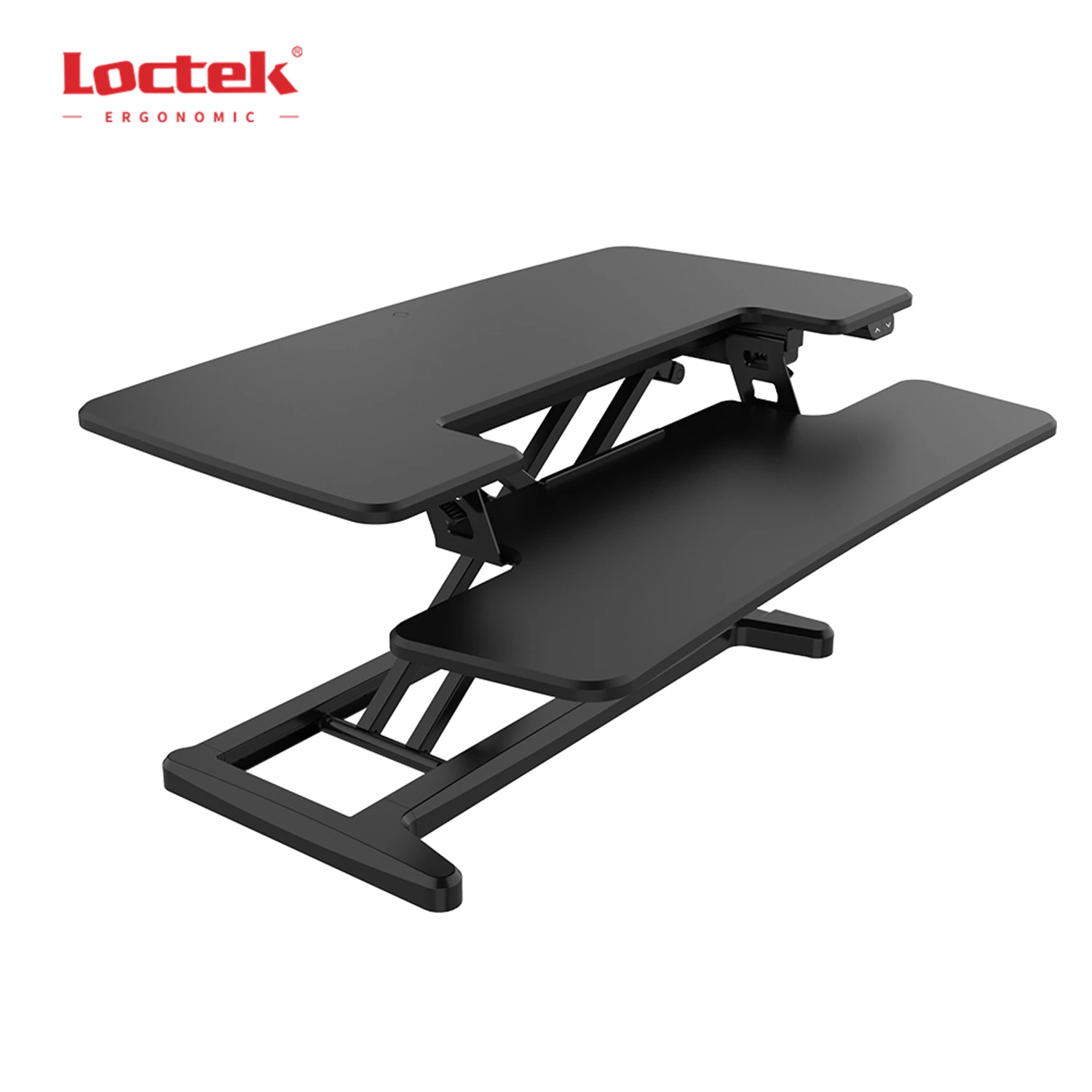 Loctek EMT107M Laptop Electric Height Adjustable Sit to Standing Desk Converter Metal Carton Aluminum Office Furniture Modern