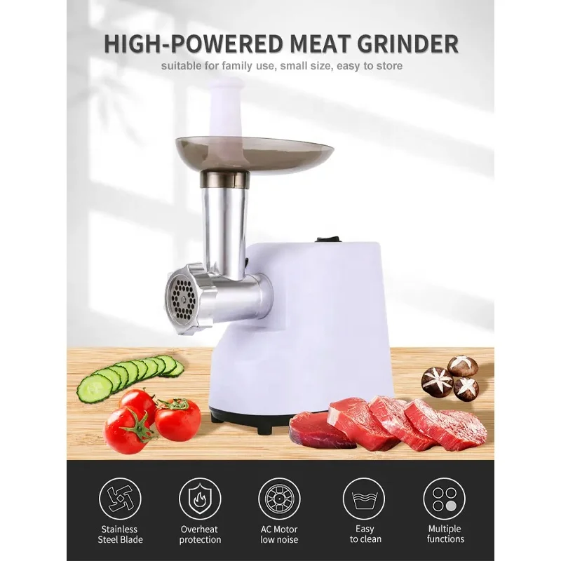 Factory Customizable Meat Grinder with 3 Stainless Steel Plate Sausage Stuffer Maker Meat Mincer Manufacturer