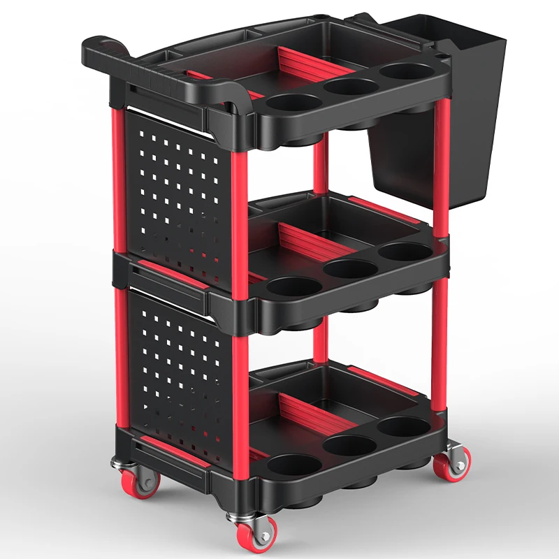Competitive Price PP Workshop Tool Cart Plastic Trolley Mobile Rolling Tool Trolley With Wheels