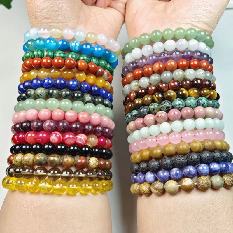 4mm 6mm 8mm 10mm beads Gemstone Bracelets Yoga Reiki Friendship Inspirational Healing Charm Bracelet for Women Men Drop Shipping