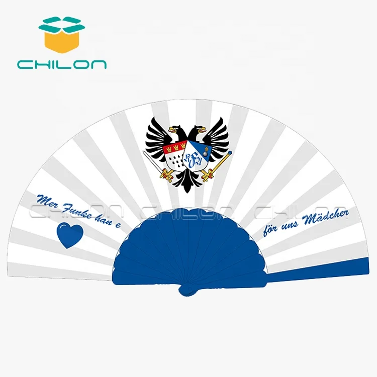 Custom printed plastic hand held folding fan cartoon hand fan for decoration