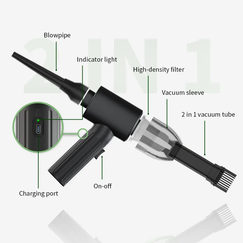 Rechargeable Cordless Portable Air Duster Wireless Vacuum Cleaner Mini Car Cleaner Vacuum for Car