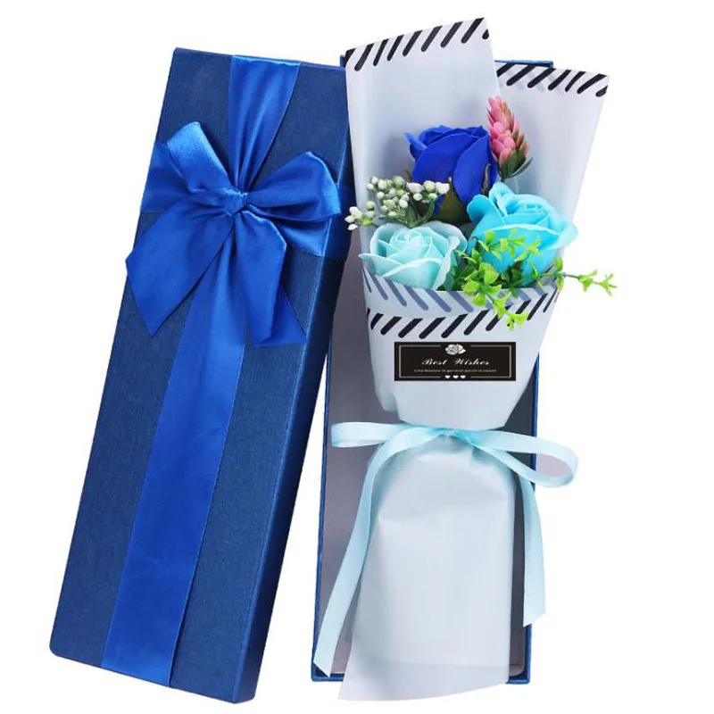 
2021 New Arrival Valentines Day Gift Soap Rose Giftbox Mothers Day Artificial Carnation Bouquet Party Decoration 