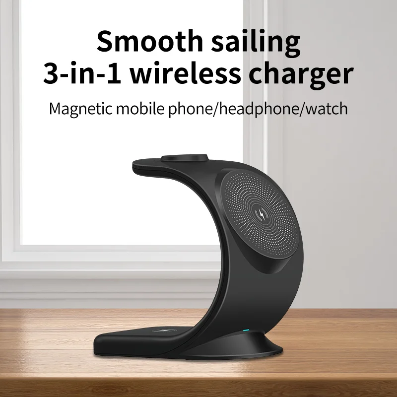 New design Multi-function 3 in 1 Wireless Charger magnet Stand Fast Charging Cell Phone Holder
