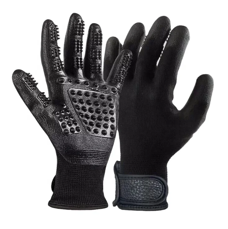 new rubber breathable blue dog pet grooming glove