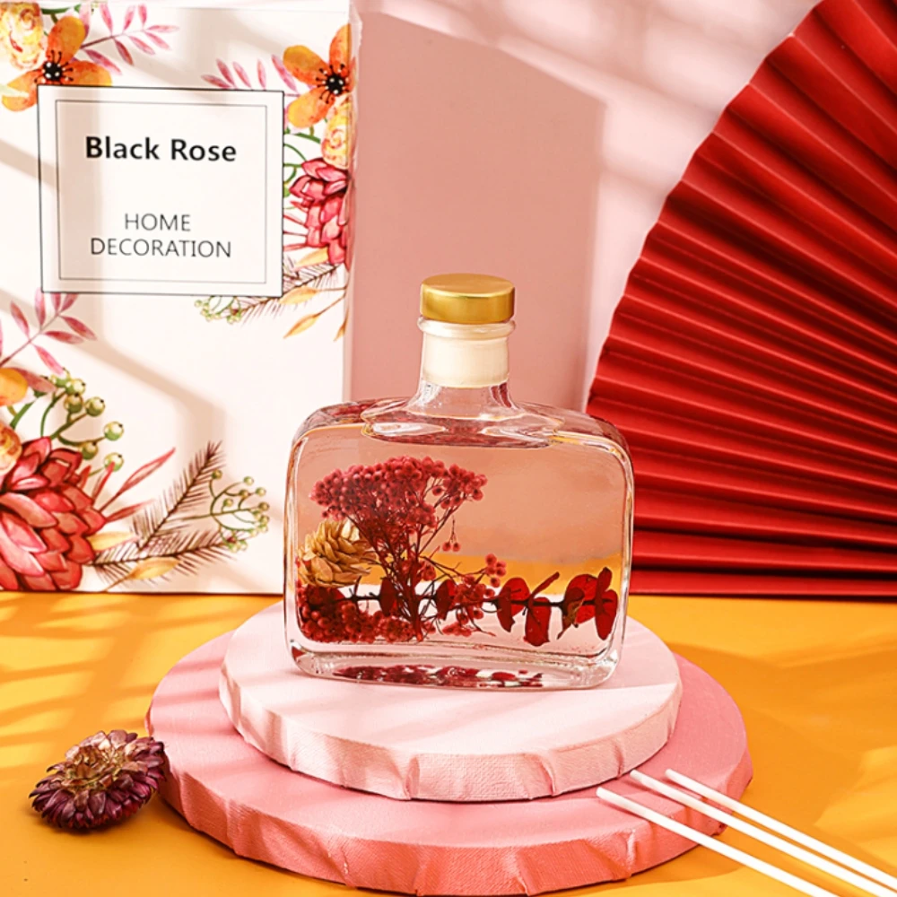 Dried Flower Aromatherapy Air Freshener Gift Color Shading Bottle Essential Oil Aroma Scented Reed Diffuser