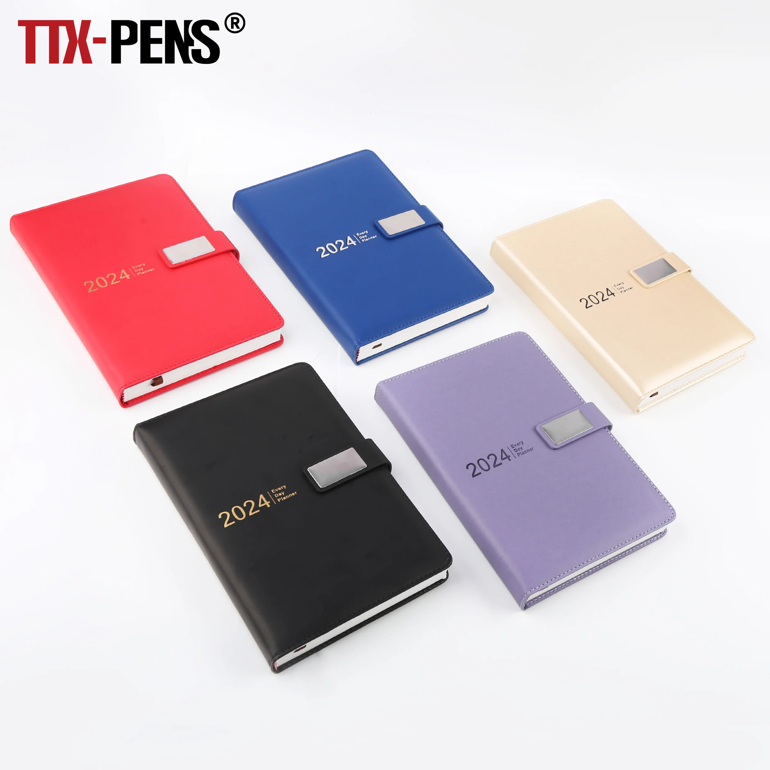 TTX Christmas Giveaways Custom Logo A5 Format Pu Vegan Leather Journal Notebook