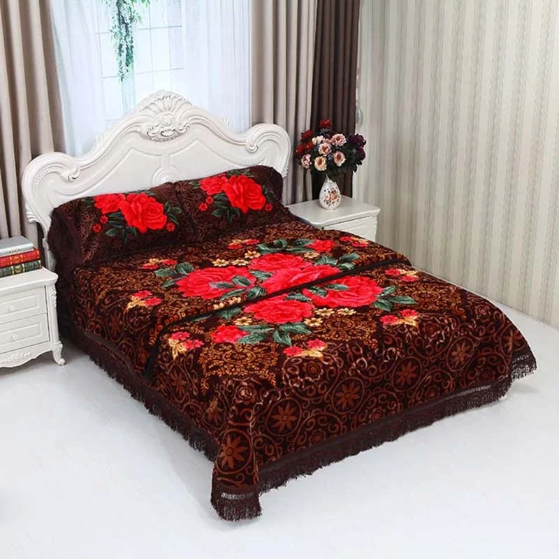ATE New design korean style polyester Saudi arabia market 8kg one ply printed bedding set
