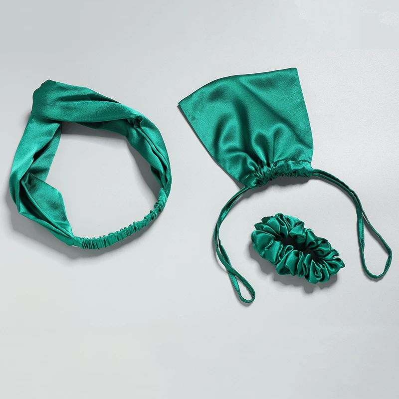 2023 New Solid Color Hair Accessories 100% Pure Silk Headband and Silk Scrunchies for hair beauty