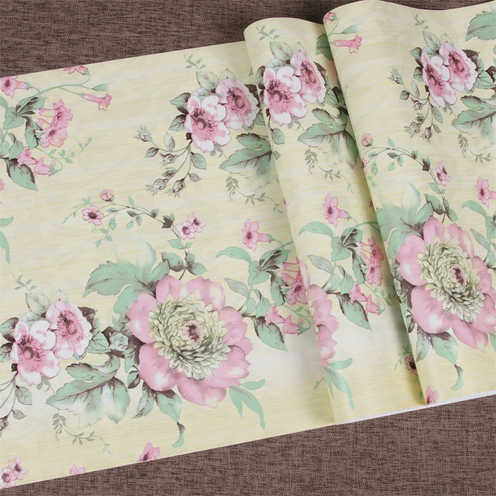 Jinyi Floral PVC Wallpaper Sticker For Kitchen Bathroom Waterproof Contact Paper Furniture Decorative Film