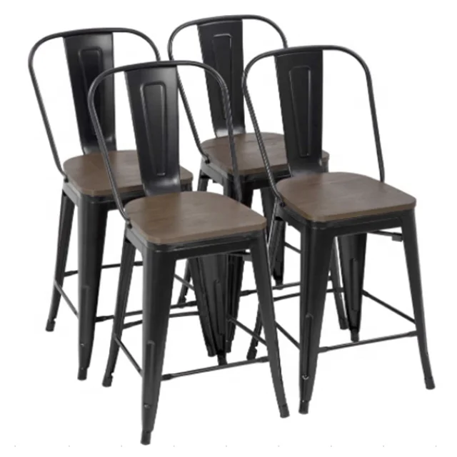 SEB High Quality Commercial Furniture Modern Eco-friendly Metal Retro Vintage Coffee Bar Restaurant Stackable Industrial Chair